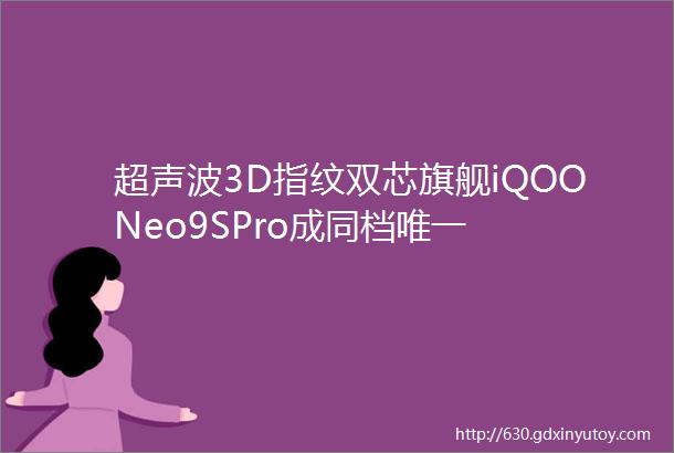 超声波3D指纹双芯旗舰iQOONeo9SPro成同档唯一