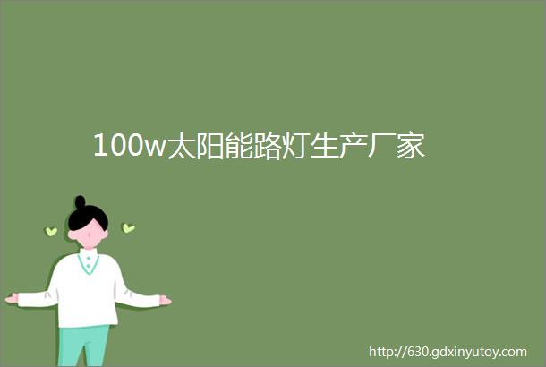 100w太阳能路灯生产厂家