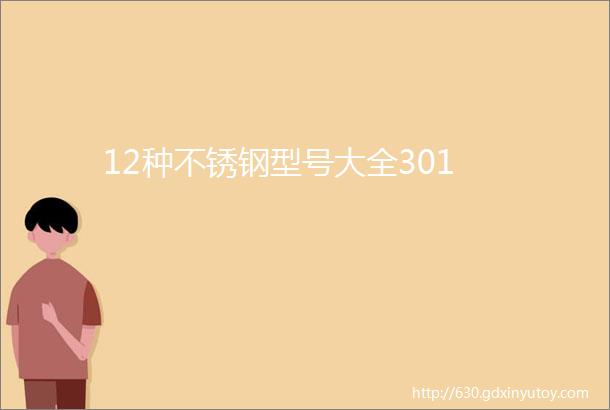 12种不锈钢型号大全301