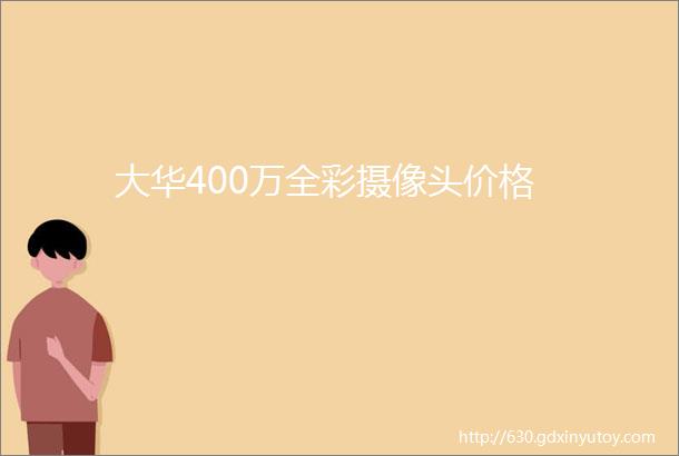 大华400万全彩摄像头价格