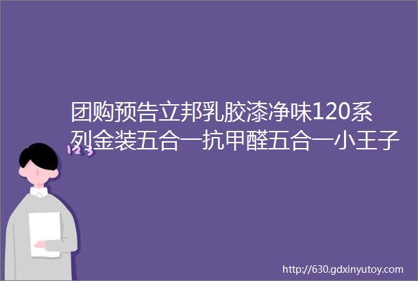 团购预告立邦乳胶漆净味120系列金装五合一抗甲醛五合一小王子儿童漆