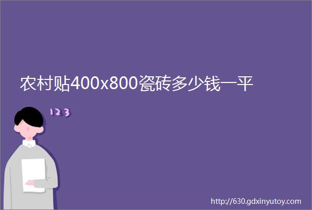 农村贴400x800瓷砖多少钱一平